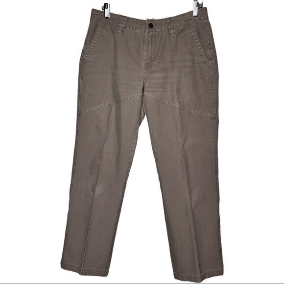CC Filson Flat Front Womens Cotton Chinos Size 8 Olive Green Pants - Picture 1 of 7